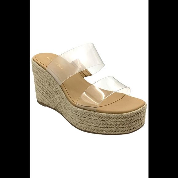 Madden Girl Women's Vision Wedge Sandal Clear - Medium - Picture 1 of 3
